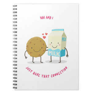 Du och jag kopplar ihop Mjölk Ansd Cookies Anteckningsbok