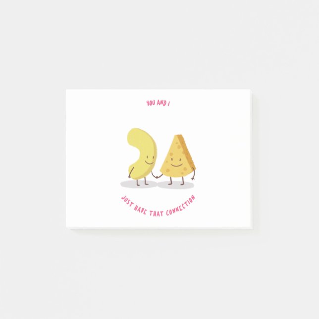 Du och jag kopplar Mac N-ost Post-it Block (Framsida)