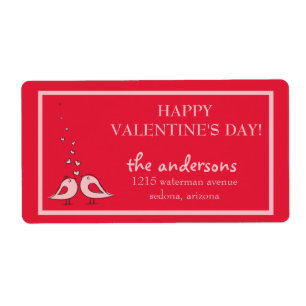 Du och jag - Love birds Valentine Dag-dekal Fraktsedel