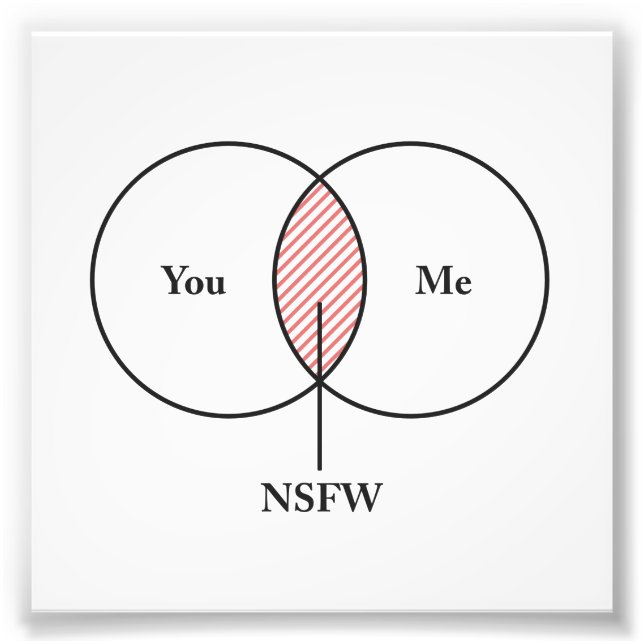 Du och jag NSFW Venn Diagram Fototryck (Framsidan)