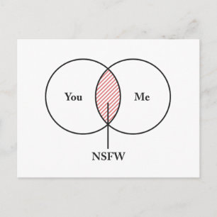 Du och jag NSFW Venn Diagram Vykort