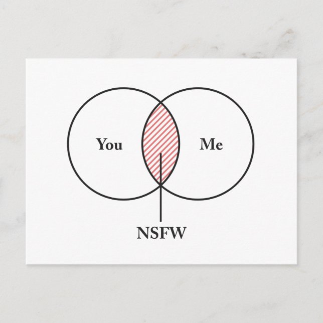 Du och jag NSFW Venn Diagram Vykort (Framsida)
