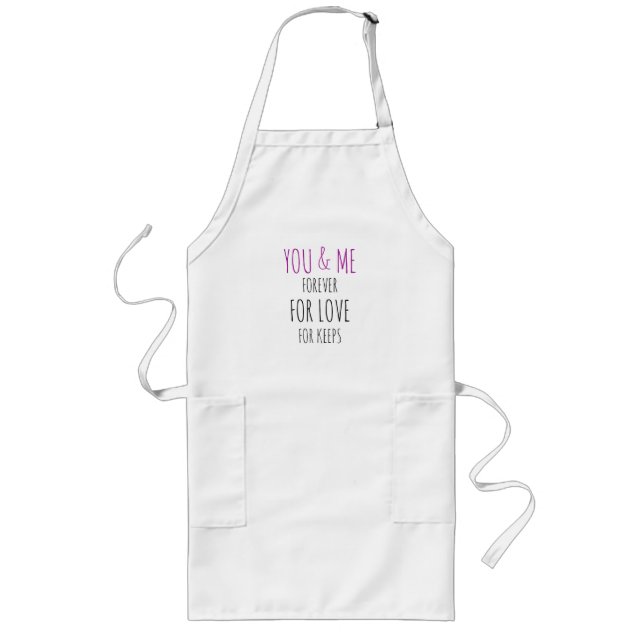 Du och jag över Bröllop Förlovningsfest Apron Långt Förkläde (Framsidan)