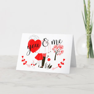 Du och jag/par som delar paraplyValentineser Helgkort