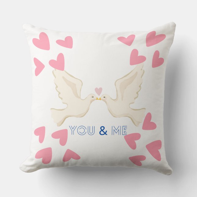 Du och mig Kärlek Doves Design Kudde (Framsida)