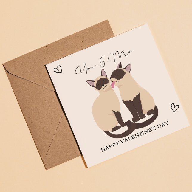 Du och mig Kattdjur Lycklig Friends Valentine Day  Inbjudningar (Birthday Depot Party Supplies Trendy Stylish Cute
You & Me Happy Feline Friends Valentine's Day Card)