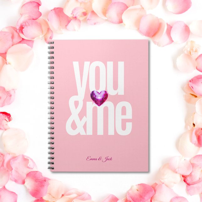 Du och mig Personlig Rosa Valentindagen Anteckningsbok (You & Me Personalized Pink Valentine's Day Notebook)