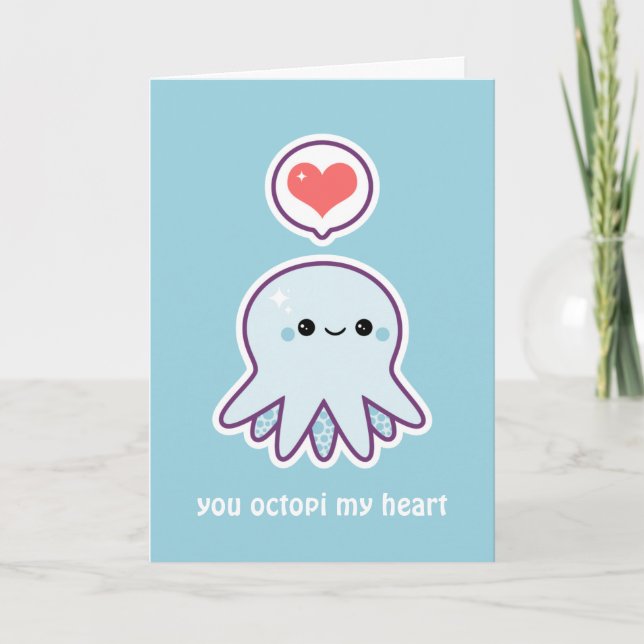 Du Octopi mitt hjärta Kort (Framsida)