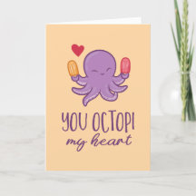 Du Octopi mitt hjärta Octopus Funny Alla hjärtans 