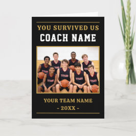 Du överlevde oss Tränare Rolig Basketbild Tack Kort