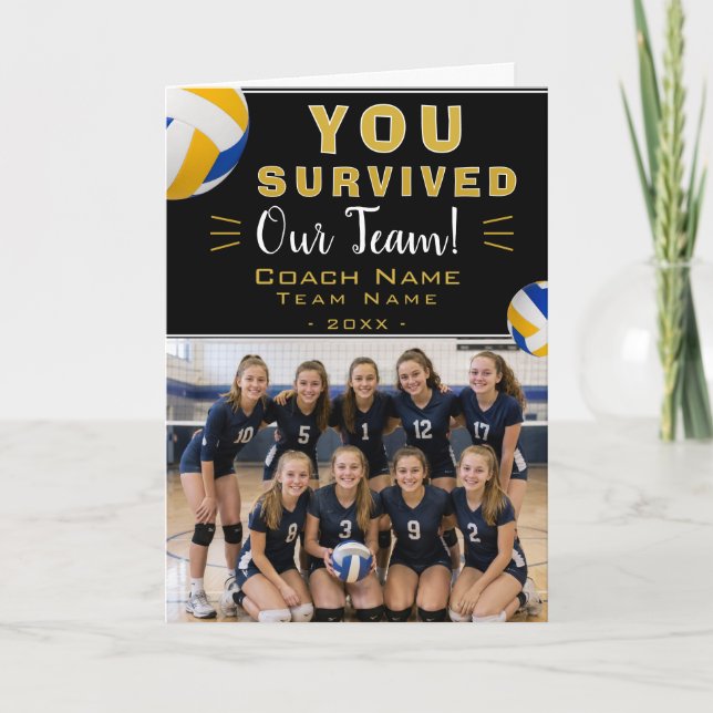 Du överlevde vår volleybollcoach tack kort (Framsida)