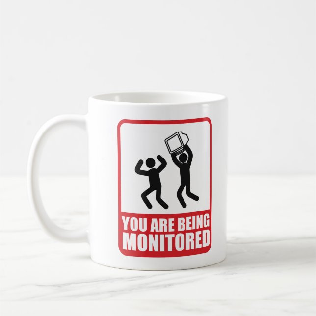 Du övervakas kaffemugg (Vänster)