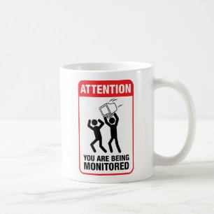 Du övervakas - kontors humor kaffemugg