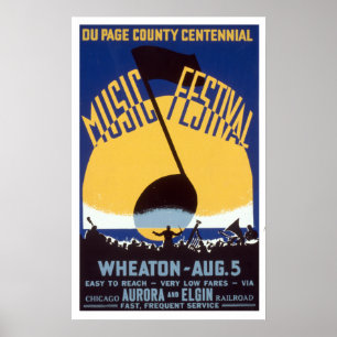 Du Page County hundraårs- musikfestival WPA Poster