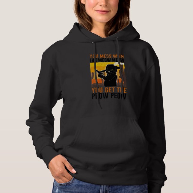Du pillar med Meow så får du Peow   Katt Pew Pew T Shirt (Framsida)
