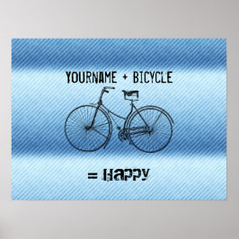 Du Plus Cycle är lika med Lycklig Antique Rand Blu Poster