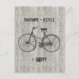 Du Plus Cycle är lika med Lycklig Antique Wooden P Vykort