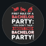 Du pratar inte om det här Bachelor-partiet! Runt Klistermärke<br><div class="desc">Du pratar inte om det här Bachelor-partiet!</div>