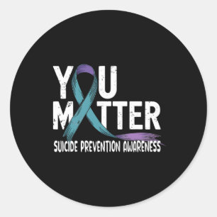 Du problematiserar Support Suicio Prevention Aware Runt Klistermärke