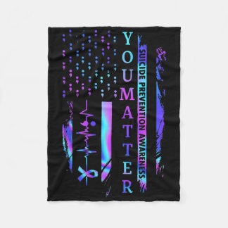 Du problematiserar Tie Dye Suicide Prevention Awar Fleecefilt