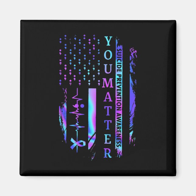 Du problematiserar Tie Dye Suicide Prevention Awar Magnet (Framsidan)