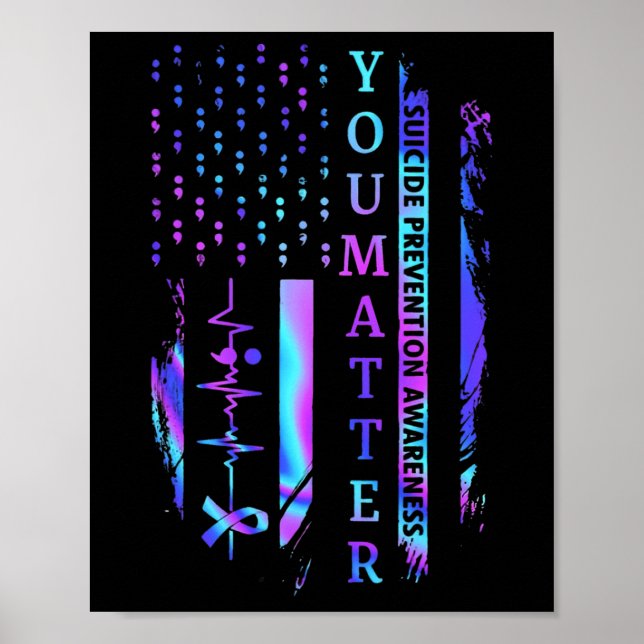 Du problematiserar Tie Dye Suicide Prevention Awar Poster (Framsidan)