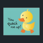 Du quackar upp mig rolig ankunge vykort<br><div class="desc">Lysa upp någons dag med denna bedårande gula ankunge-grafik tack vare vecteezy.com. Du kan ändra bakgrundsfärgen på detta kort till den färg du väljer genom att välja " Anpassa "-knappen och välja en annan bakgrundsfärg.</div>