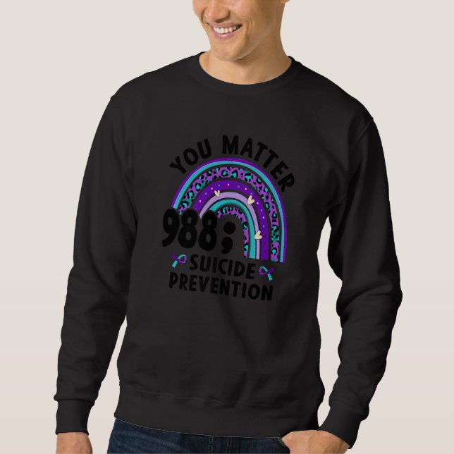 Du Räknas Semikolon 988 Suicide Prevention Aware Lång Ärmad Tröja (Framsida)
