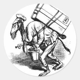 Du reser inte lätt - Kamelbärande tunga väskor Runt Klistermärke