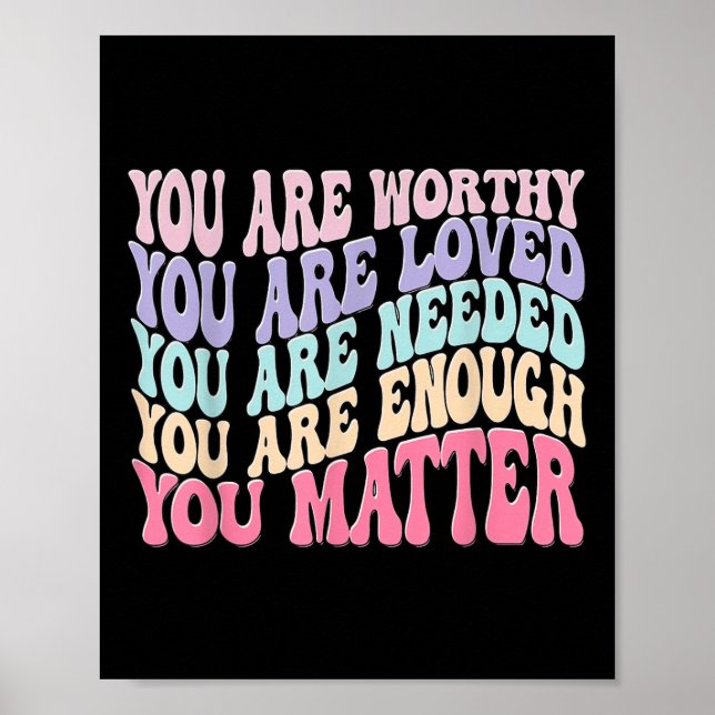 Du - Retro Groovy Mental Health Awareness Self Poster (Framsidan)