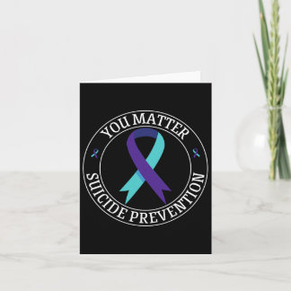 Du ribbon Teal and Lila Suiciences Prevention Awar Kort