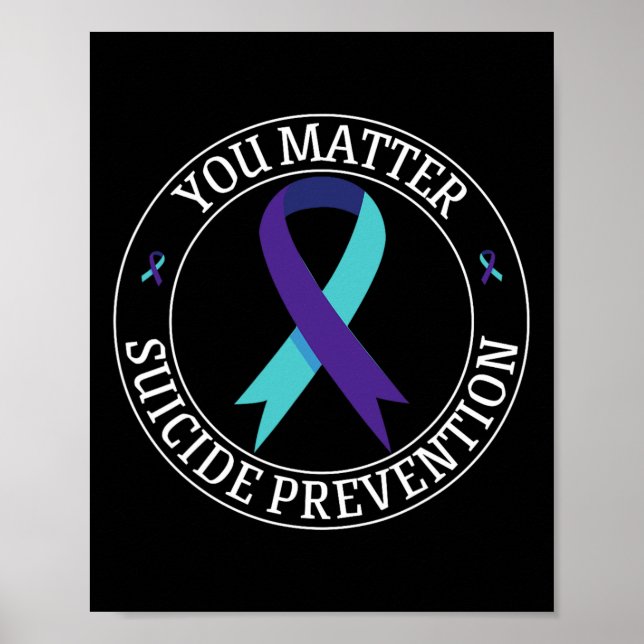 Du ribbon Teal and Lila Suiciences Prevention Awar Poster (Framsidan)