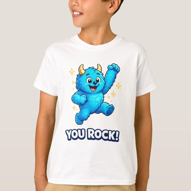 Du Rockar Blå Monsterfirande T Shirt (Framsida)