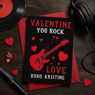 Du Rockar Elgitarr Barn Valentines Dag Not Julkort