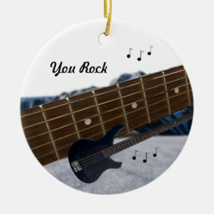 Du Rockar Gitarr Keramisk Juldekoration