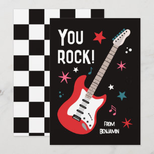Du rockar gitarr klassrum valentine kort
