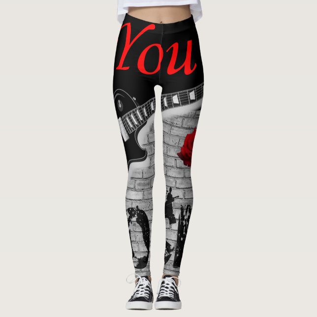 du rockar svarta röda leggings (Framsida)