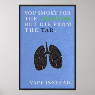 Du röker för Nicotine men dör från tjärnen Poster