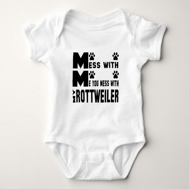 Du rörar med min Rottweiler Tee Shirt (Framsida)