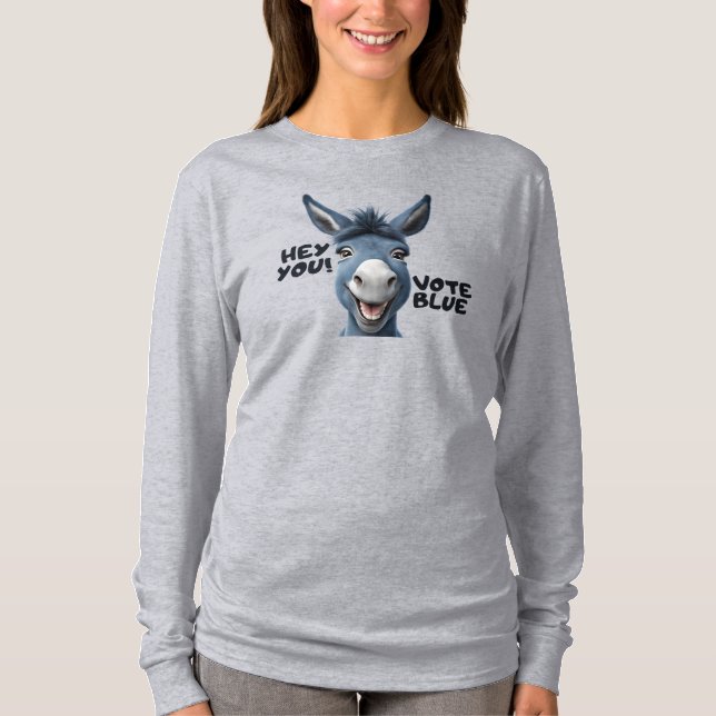 Du, rösta blå, donkey sweatshirt t shirt (Framsida)