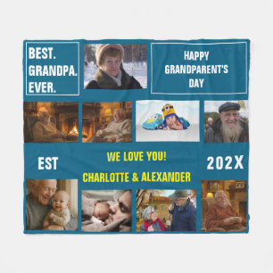 Du sa: Bästa farfar någonsin Foto Collage Fleecefilt