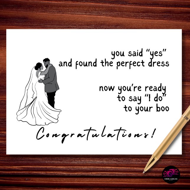 Du Sa Ja Brud Förlovning Grattis Kort (From “yes” to the perfect dress to “I do” with her boo. The wedding journey begins!)