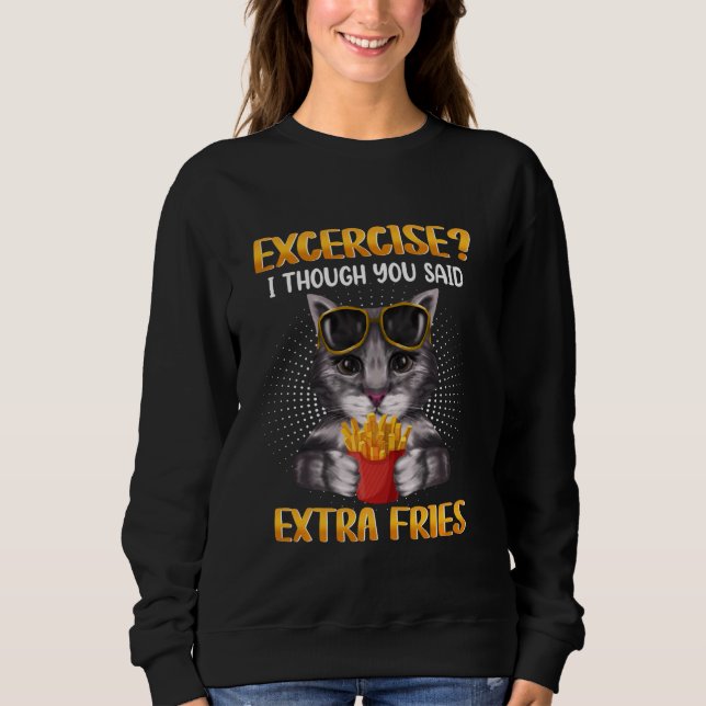 Du sa ju att Extra Fries Funny Cat F T Shirt (Framsida)