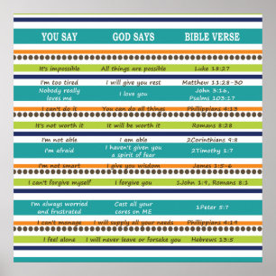 DU SÄGER GOD SAYS Inspirational Bible Verses Poster