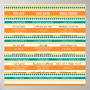 DU SÄGER GOD SAYS - Optimism and Hope Scriptures Poster