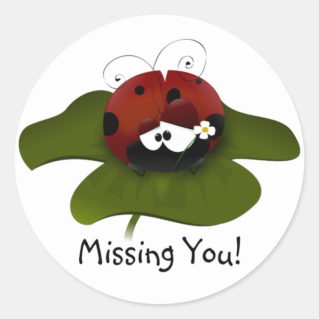 Du saknar Ladybug Runt Klistermärke (Framsida)