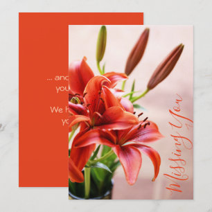 Du saknar tiger Lilies Photo Anpassningsbar Card Kort