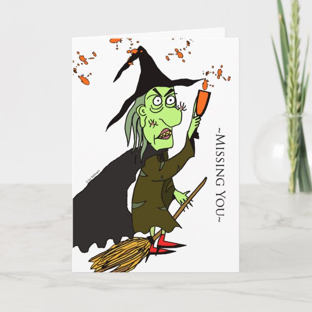 Du saknas på Halloween, Grönt Witch och Potion Kort (Framsida)