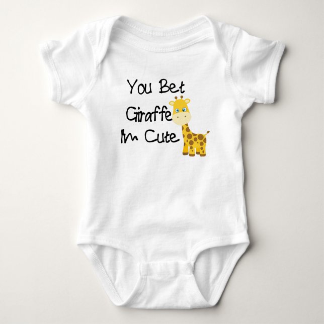 Du Satsa Giraff Jag är Söt™ Baby Bodysuit  T Shirt (Framsida)