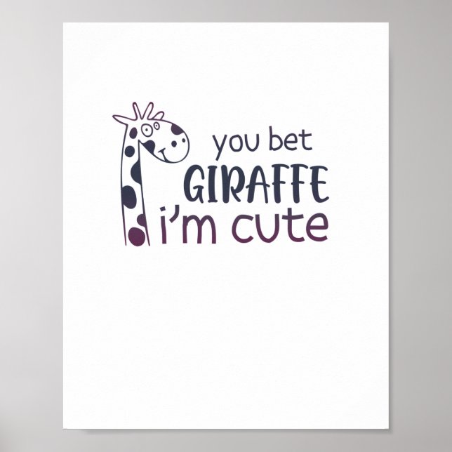 Du Satsa Giraff Jag är Söt   Poster (Framsidan)